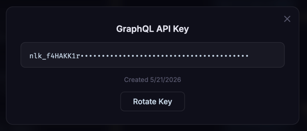 API Key Modal