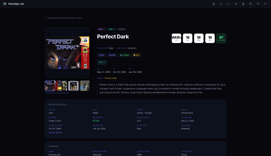 Game Detail Page