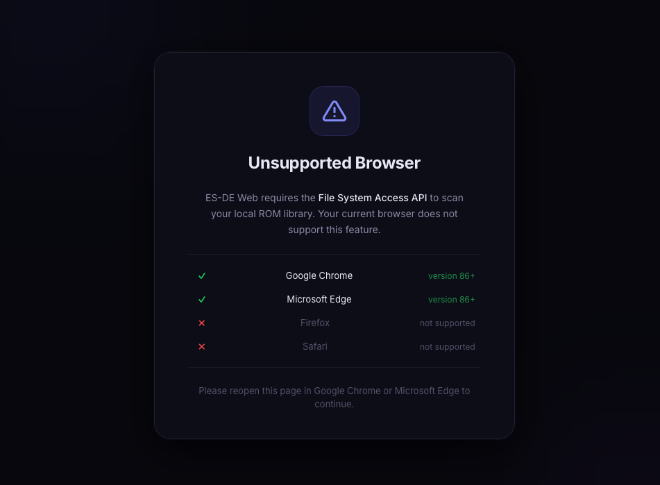 Unsupported Browser Modal