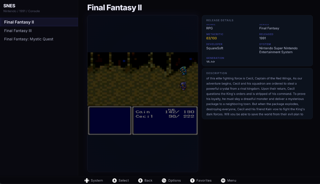 Game Library View