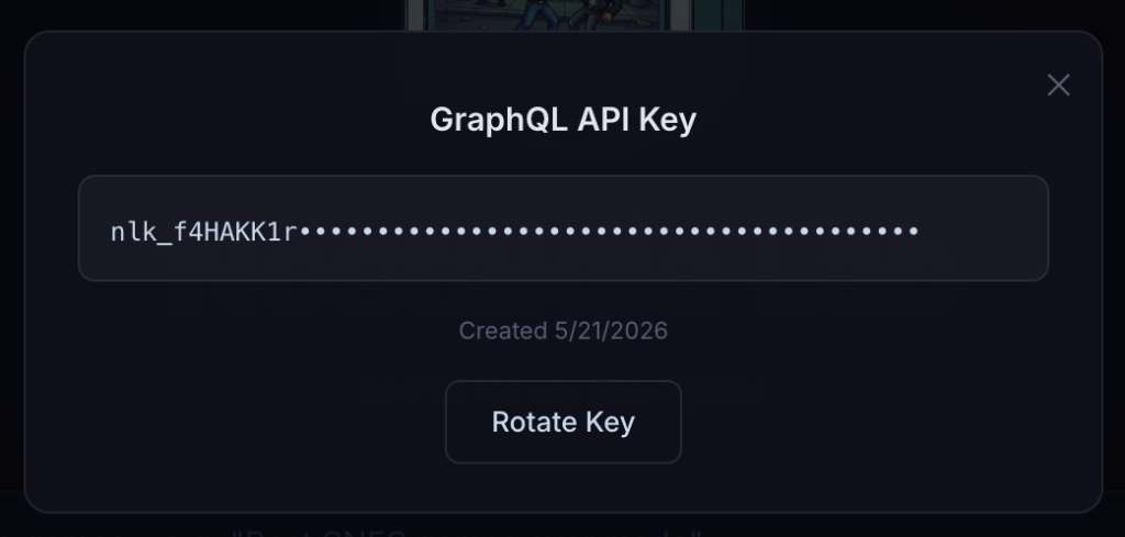 API Key Modal